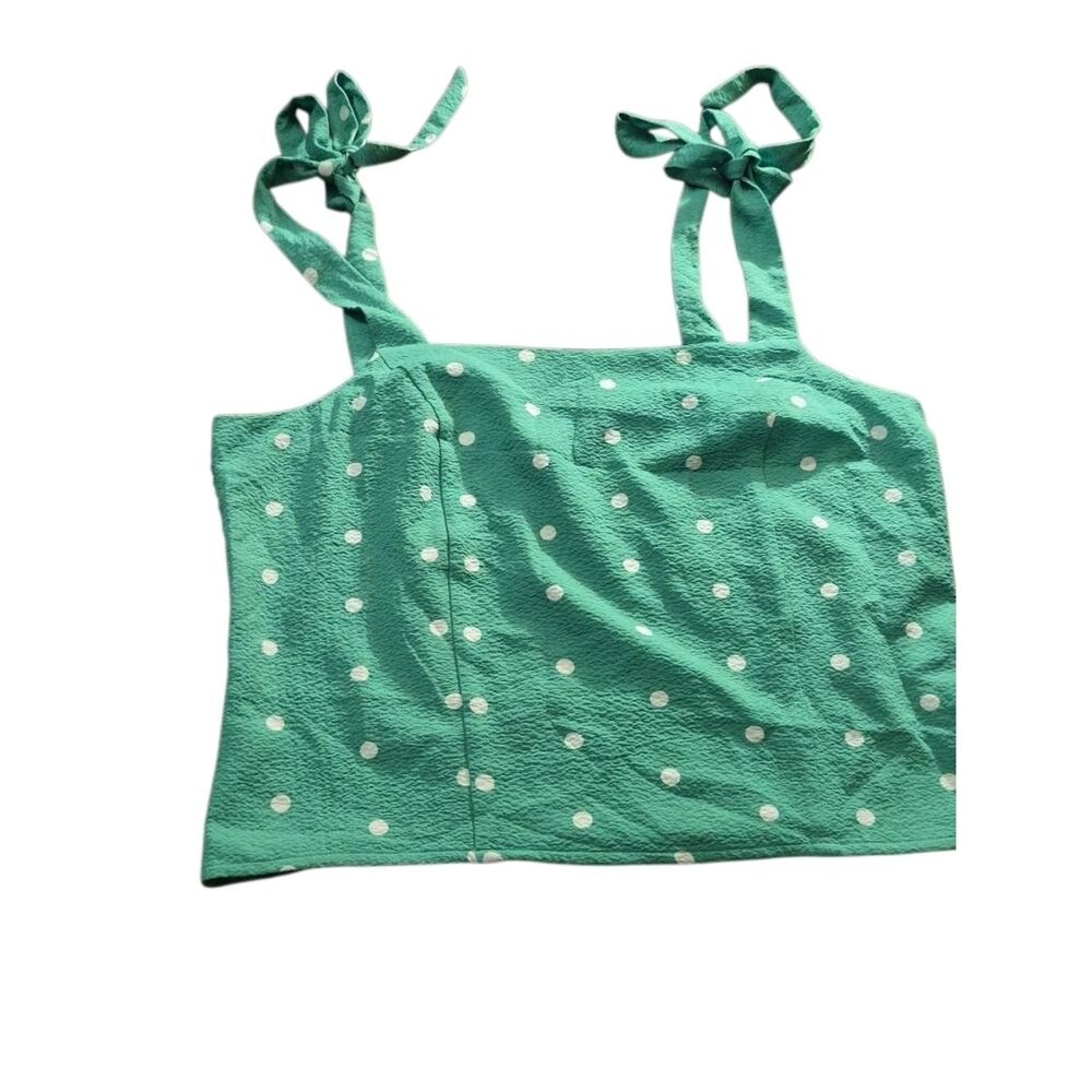 Old Navy Mint Green Polka Dot Tie-Shoulder Cami (305)